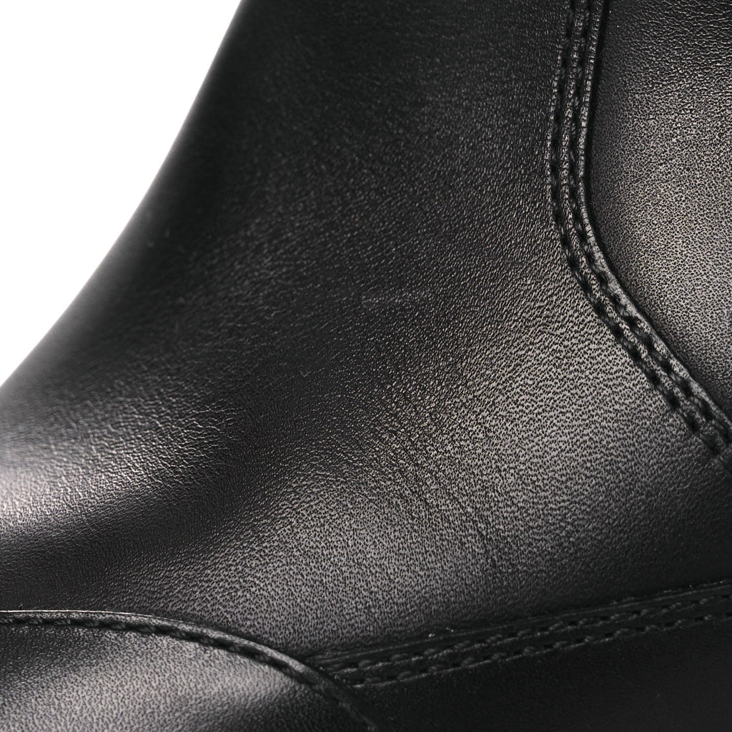Calfskin Laureate Platform High Boots 36 Black