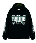 Rhude Desert Racing Paradiso Hills Sleeve‑Print Oversized Hoodie Black