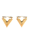 Brass Guilloche Essential V Earrings Gold