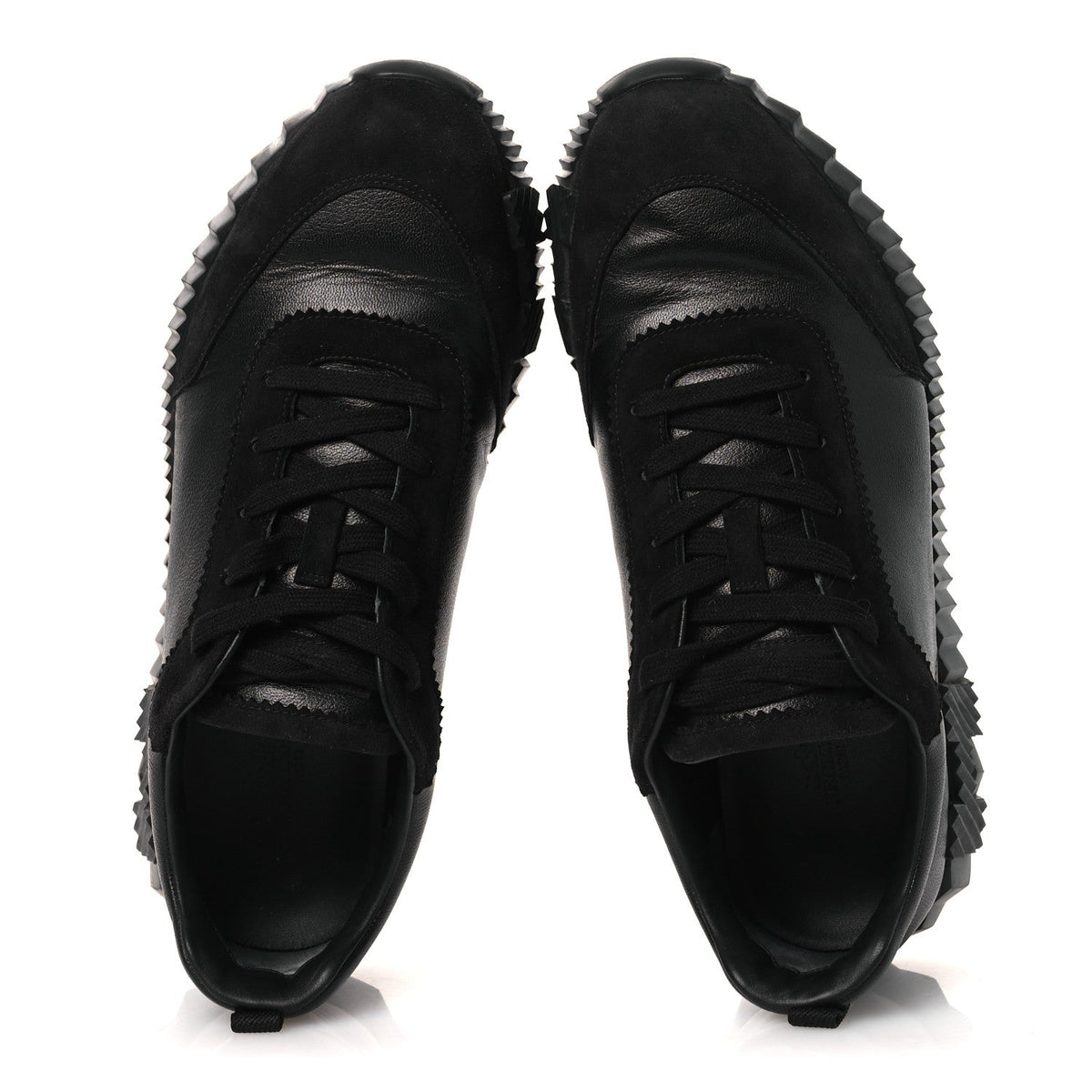 Goatskin Suede Goatskin Mens Bouncing Sneakers 43.5 Black