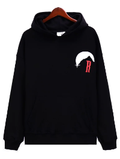 Rhude Stamp Mountain Sunrise Front‑Back Graphic Oversized Hoodie Black