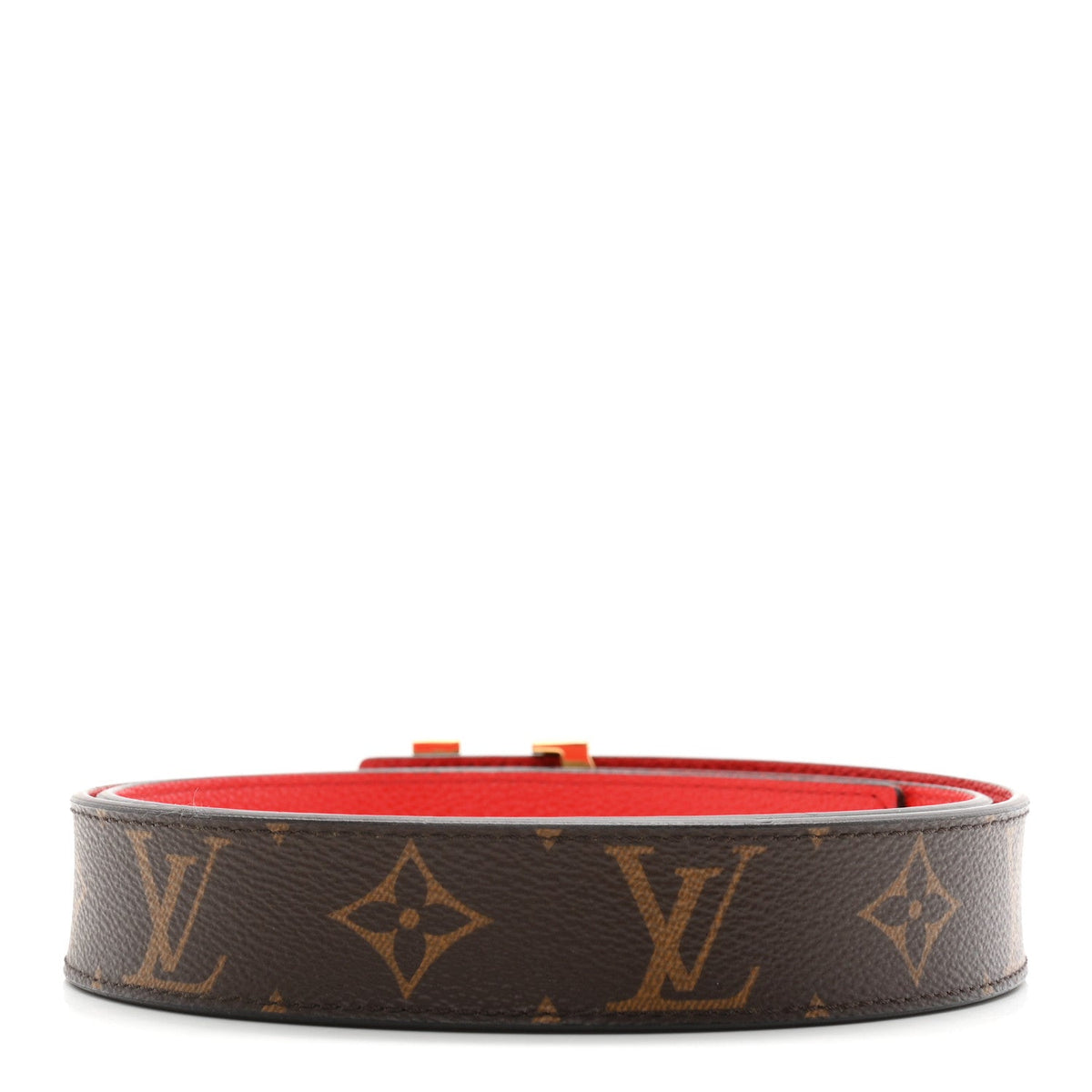 Monogram 30mm LV Initiales Reversible Belt 90 36 Coquelicot
