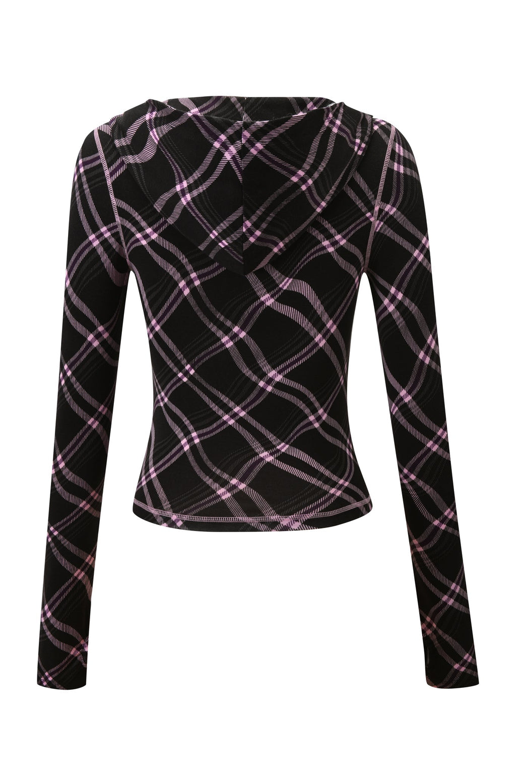 BLARE HOODIE - BLACK WARPED PLAID