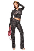 BLARE TRACKPANT - BLACK POLKA DOT