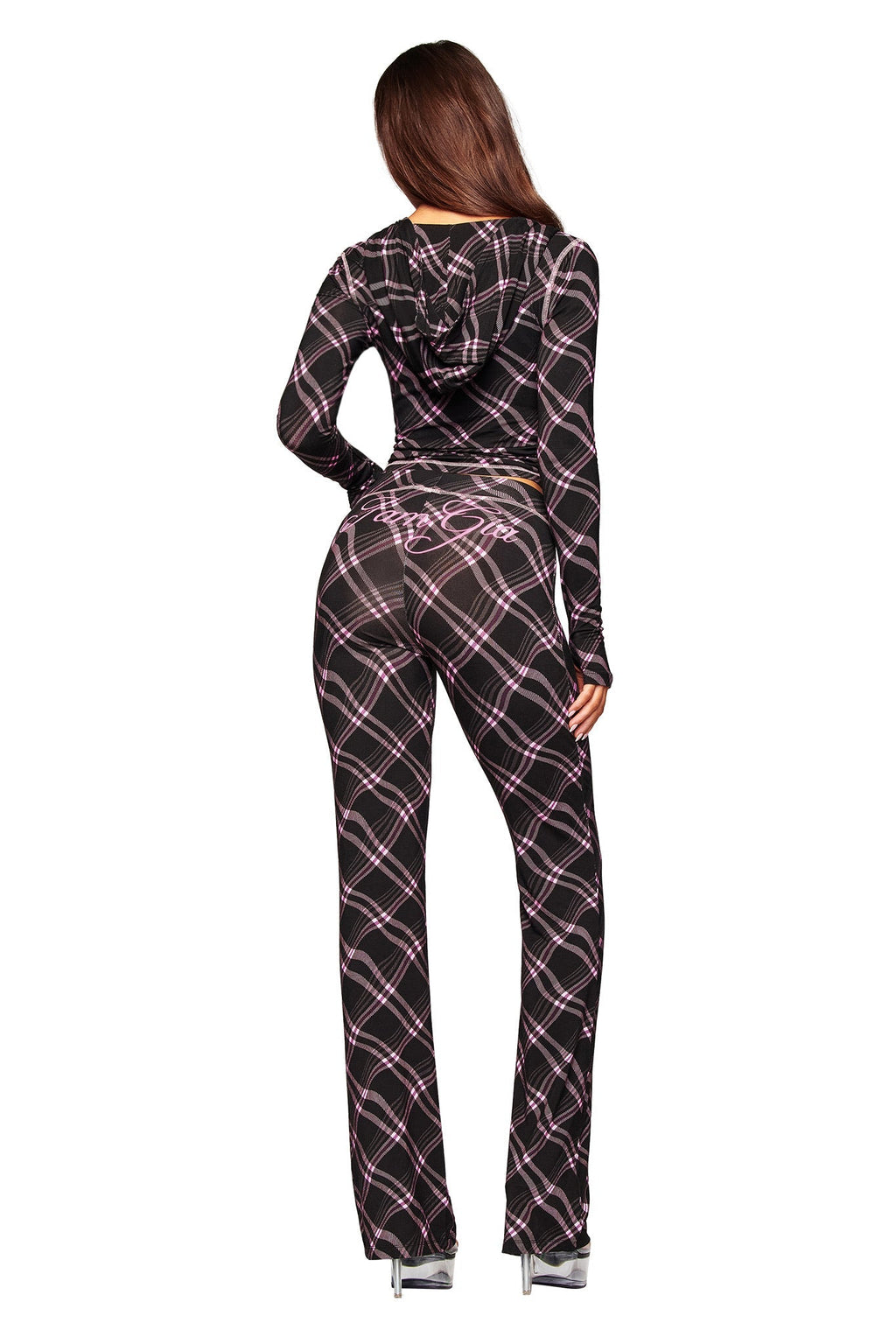 BLARE HOODIE - BLACK WARPED PLAID