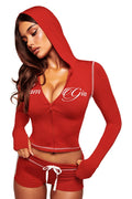 BLARE PANELLED HOODIE - RED