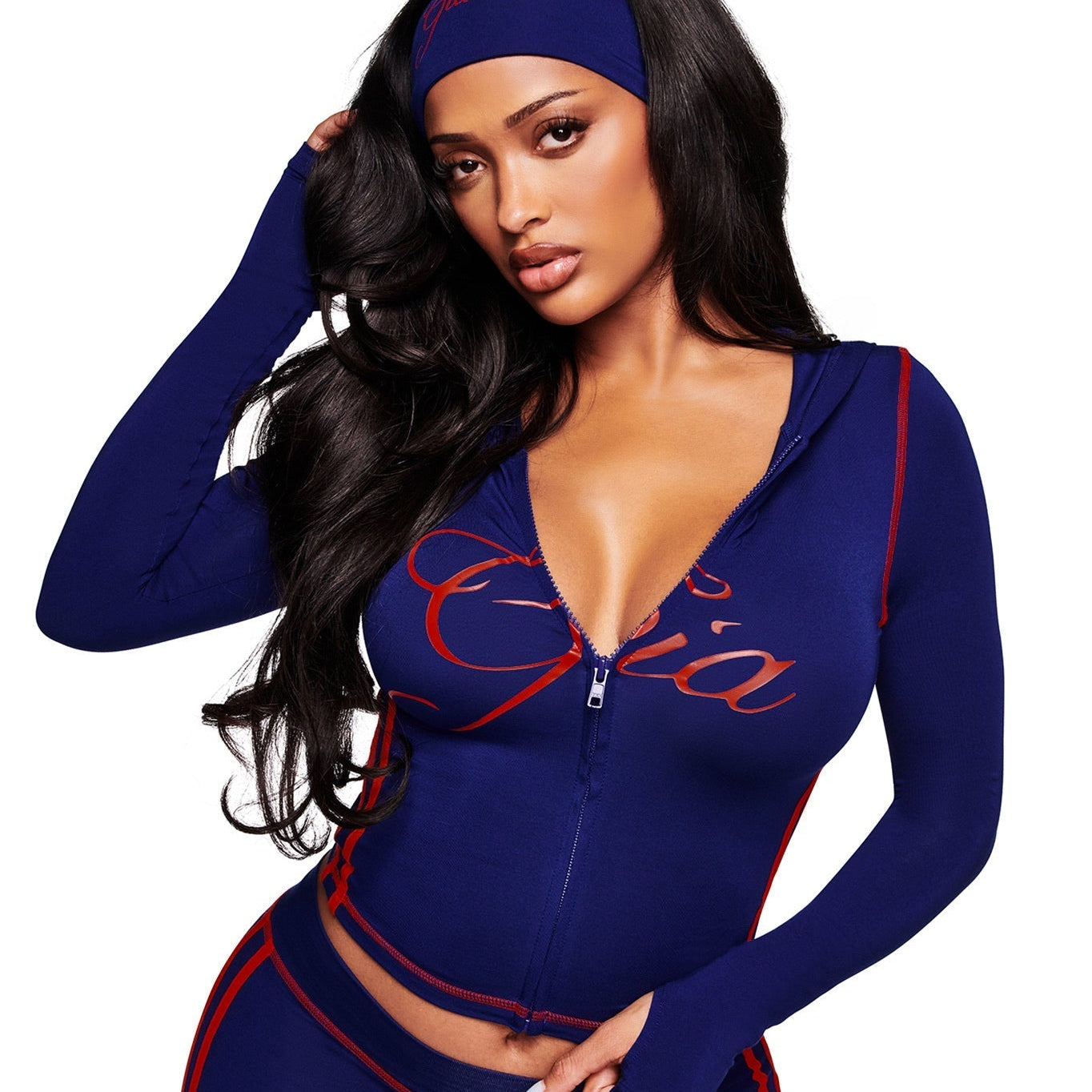 BLARE SPORT HOODIE AND HEADBAND - NAVY