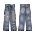 Gallery Dept Patchwork Carpenter Paint‑Splatter Wide‑Leg Denim Jeans Vintage Blue Wash