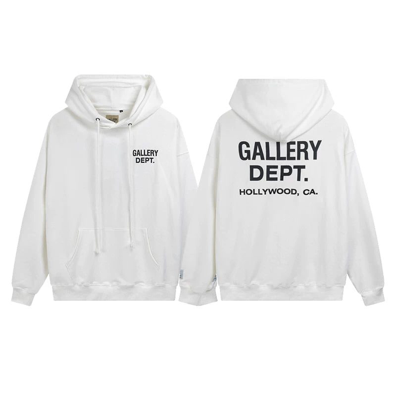 GALLERY DEPT autumn new flame letter print men's and women's loose casual pure cotton hooded sweatshirt jacket (4)