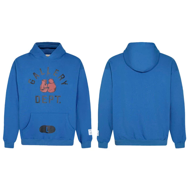 GALLERY DEPT autumn new flame letter print men's and women's loose casual pure cotton hooded sweatshirt jacket (34)