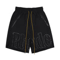 Rhude Big Reflective Outline Logo Nylon Casual Shorts Black