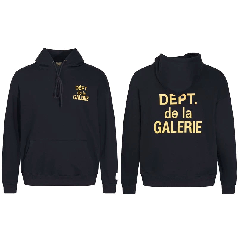 GALLERY DEPT autumn new flame letter print men's and women's loose casual pure cotton hooded sweatshirt jacket (15)