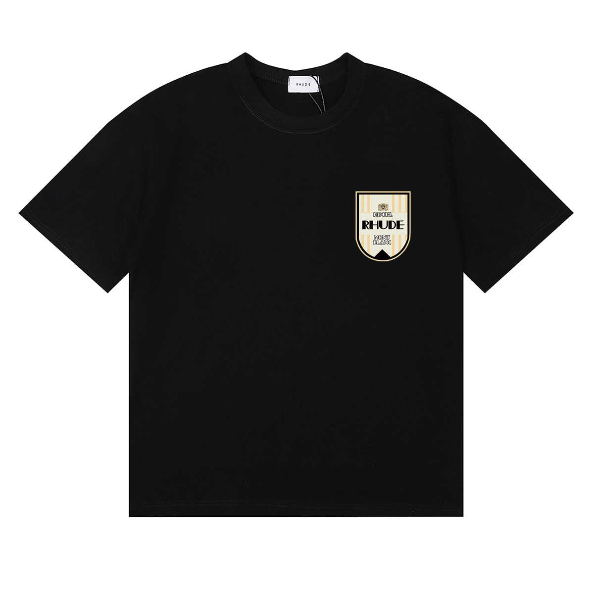 Rhude Shield Badge Left Chest Graphic Tee Black