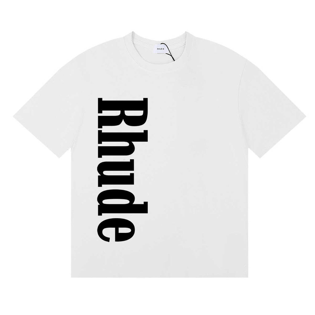 Rhude Vertical Bold Logo Front Graphic Tee White