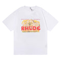 Rhude Monaco City Landscape Vintage Postcard Graphic Tee White