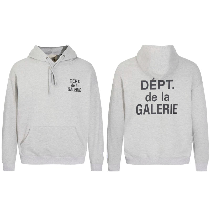 GALLERY DEPT autumn new flame letter print men's and women's loose casual pure cotton hooded sweatshirt jacket (19)