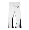 Gallery Dept Splash Paint Distressed Color‑Block Flare Sweatpants White