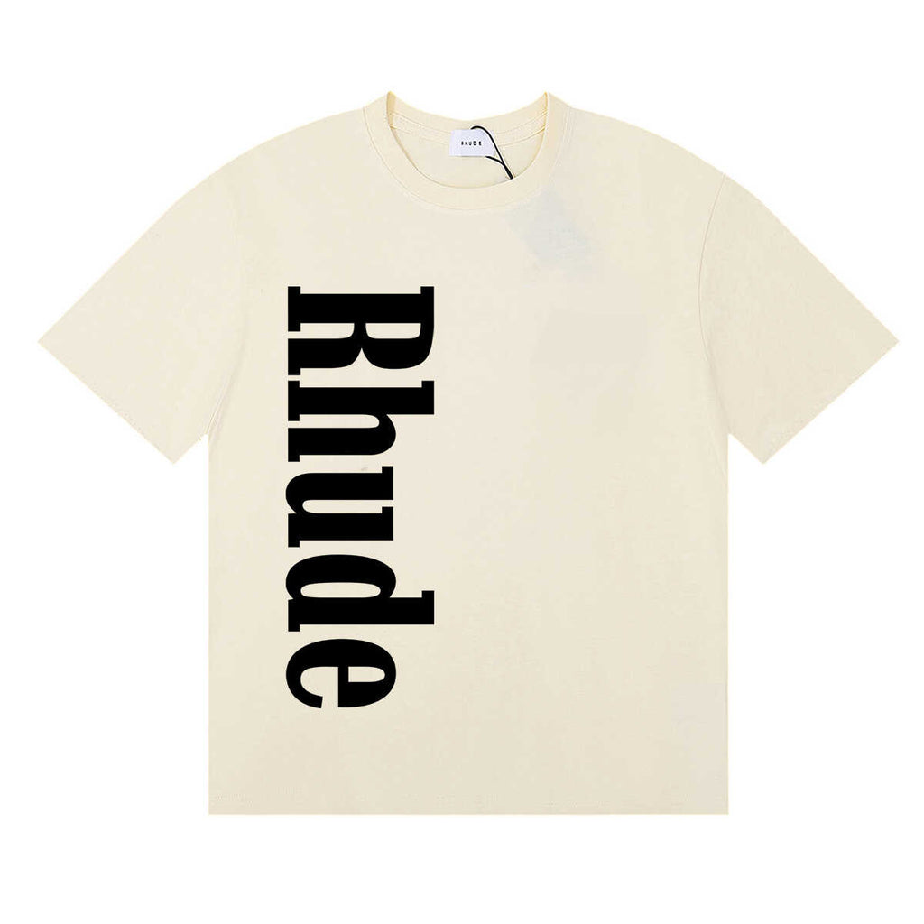 Rhude Vertical Bold Logo Front Graphic Tee Cream