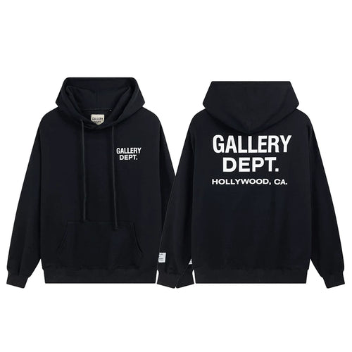 GALLERY DEPT autumn new flame letter print men's and women's loose casual pure cotton hooded sweatshirt jacket (3)