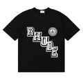 Rhude Diagonal Varsity Letter Seal Crest Graphic Tee Black