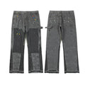 Gallery Dept Multi‑Color Paint‑Art Patchwork Carpenter Flare Denim Jeans Grey Vintage Wash
