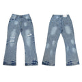 Gallery Dept Ripped Distressed Paint‑Splatter Vintage Light‑Wash Flare Denim Jeans