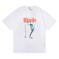 Rhude Metallic Bent‑Figure Art Graphic Tee White