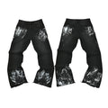 Gallery Dept Silver Paint‑Splatter Black Flare Denim Jeans