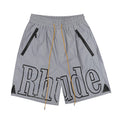 Rhude Big Outline Logo Nylon Casual Shorts Grey