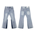 Gallery Dept Multi‑Tone Contrast Panel Flare Denim Jeans Light Vintage Wash