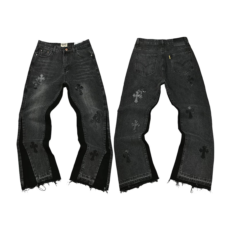 Gallery Dept Cross Patch Black Vintage Flare Denim Jeans