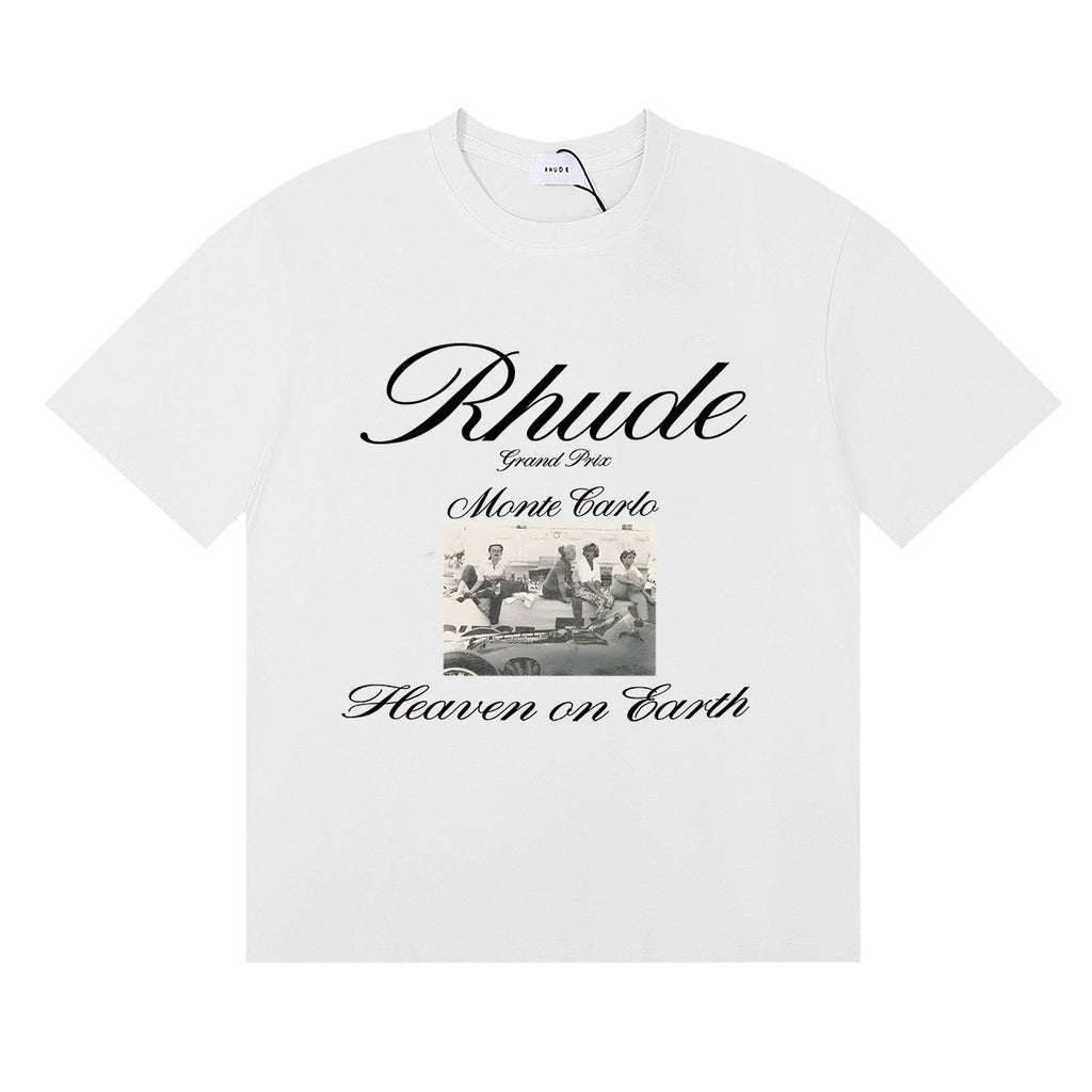 Rhude Monte Carlo Vintage Photo Graphic Tee White