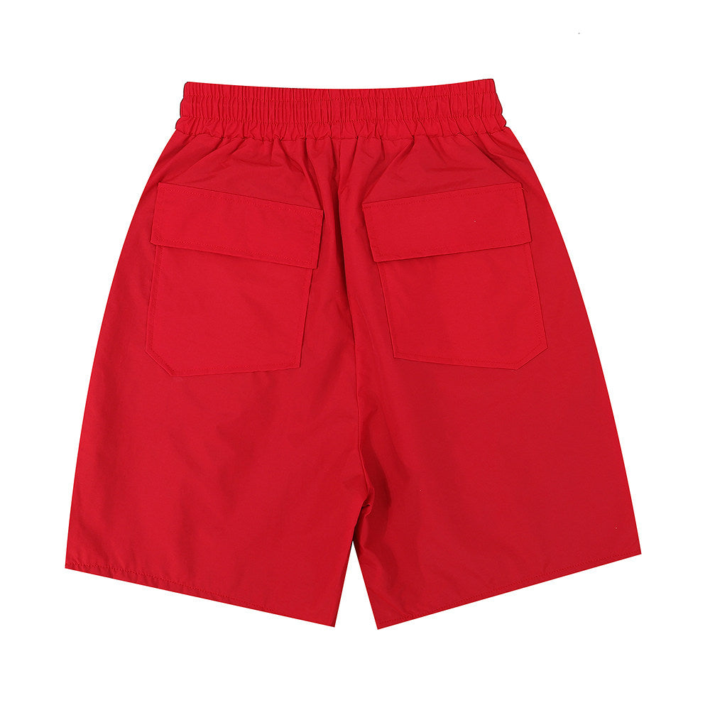 Rhude Big Outline Logo Nylon Casual Shorts Red