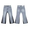 Gallery Dept Black Contrast‑Panel Flare Denim Jeans Light Vintage Wash