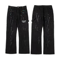 Gallery Dept Logo Paint‑Splash Carpenter Flare Denim Jeans Black Wash（副本）