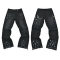 Gallery Dept Silver Brush‑Stroke Black Flare Denim Jeans