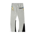 Gallery Dept DEPT Paint‑Splatter Color‑Block Flare Sweatpants Heather Gray