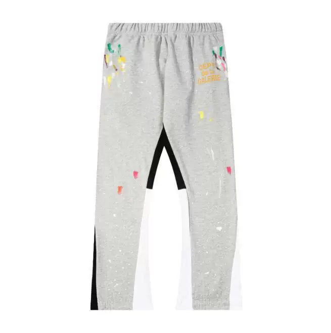 Gallery Dept Dépt de la Galerie Fruit Paint‑Splash Color‑Block Flare Sweatpants Heather Gray