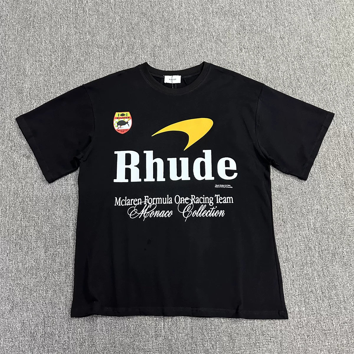 Rhude Mclaren Formula One Racing Monaco Graphic Tee Black