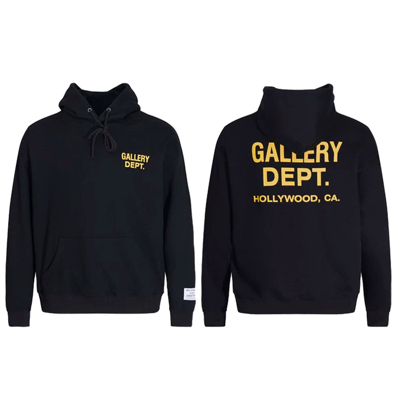 GALLERY DEPT autumn new flame letter print men's and women's loose casual pure cotton hooded sweatshirt jacket (26)