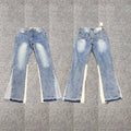 Gallery Dept Contrast Panel Flare Denim Jeans Light Wash Blue