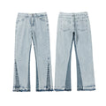 Gallery Dept Two‑Tone Inset Flare Denim Jeans Light Vintage Wash