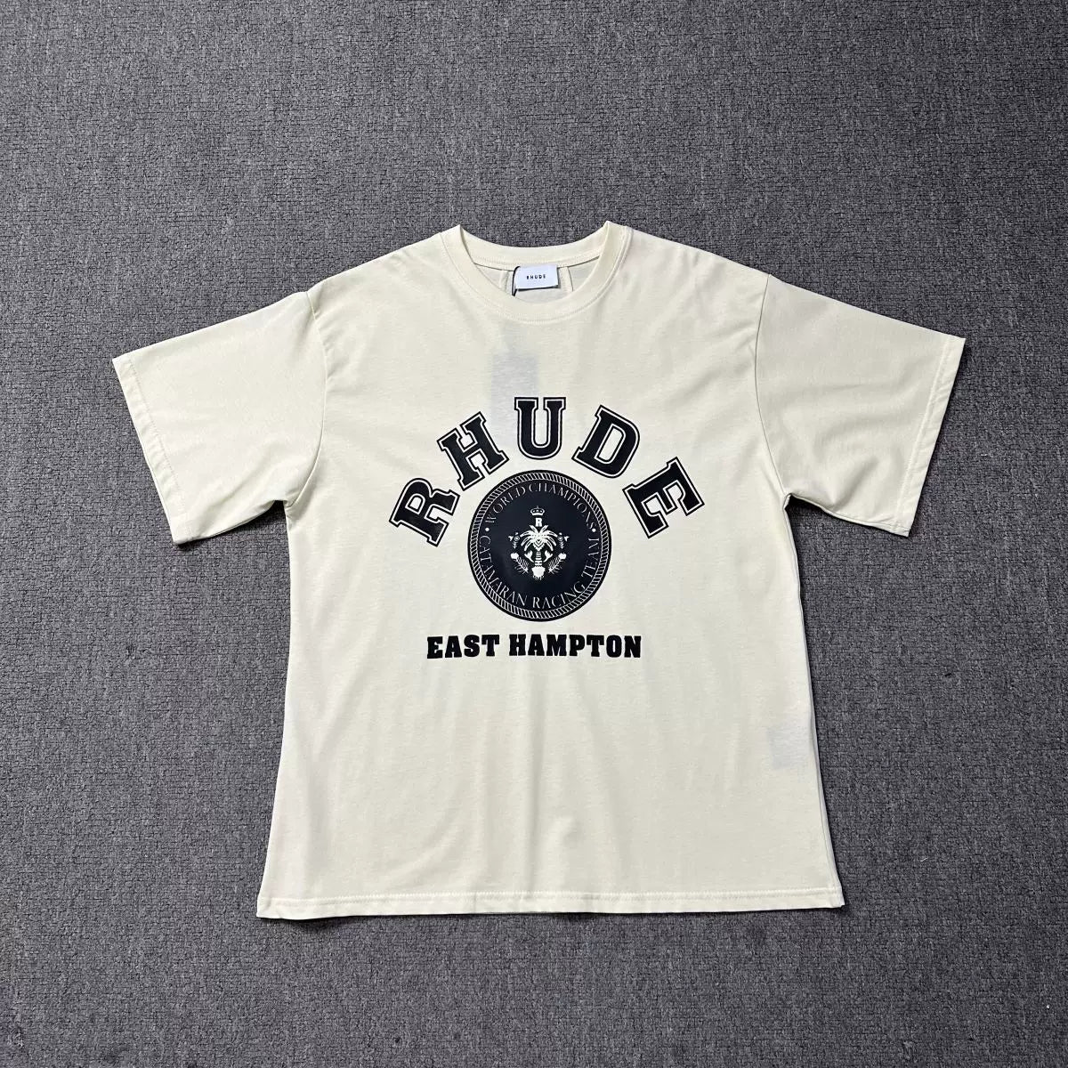 Rhude East Hampton Crest Graphic Tee Cream