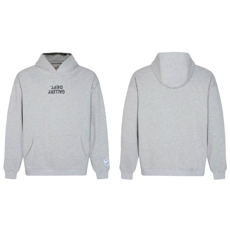 GALLERY DEPT autumn new flame letter print men's and women's loose casual pure cotton hooded sweatshirt jacket (32)