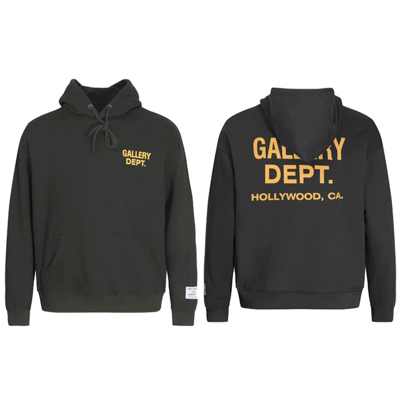 GALLERY DEPT autumn new flame letter print men's and women's loose casual pure cotton hooded sweatshirt jacket (28)