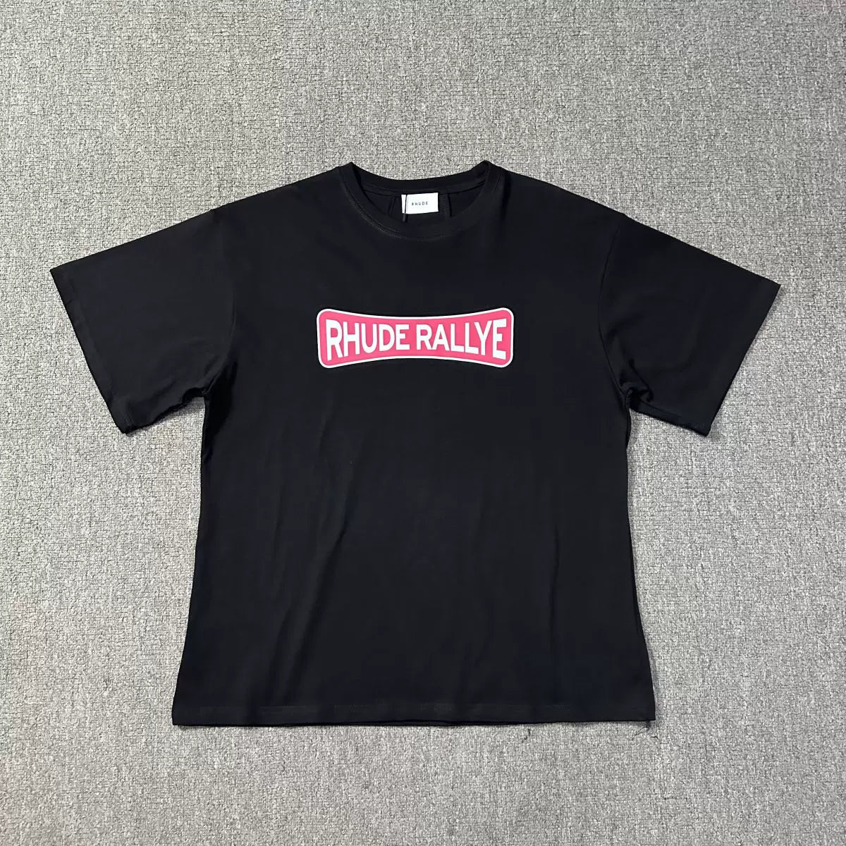 Rhude Rallye Red Box Logo Graphic Tee Black