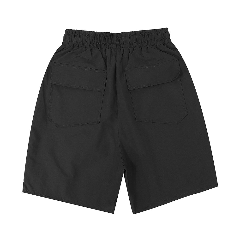 Rhude Big Outline Logo Nylon Casual Shorts Black