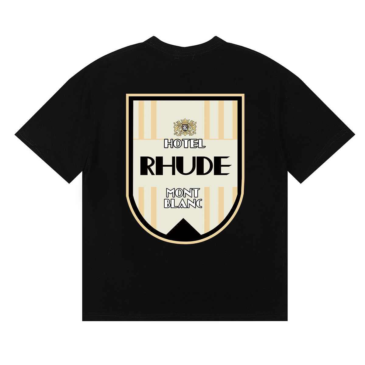 Rhude Shield Badge Left Chest Graphic Tee Black
