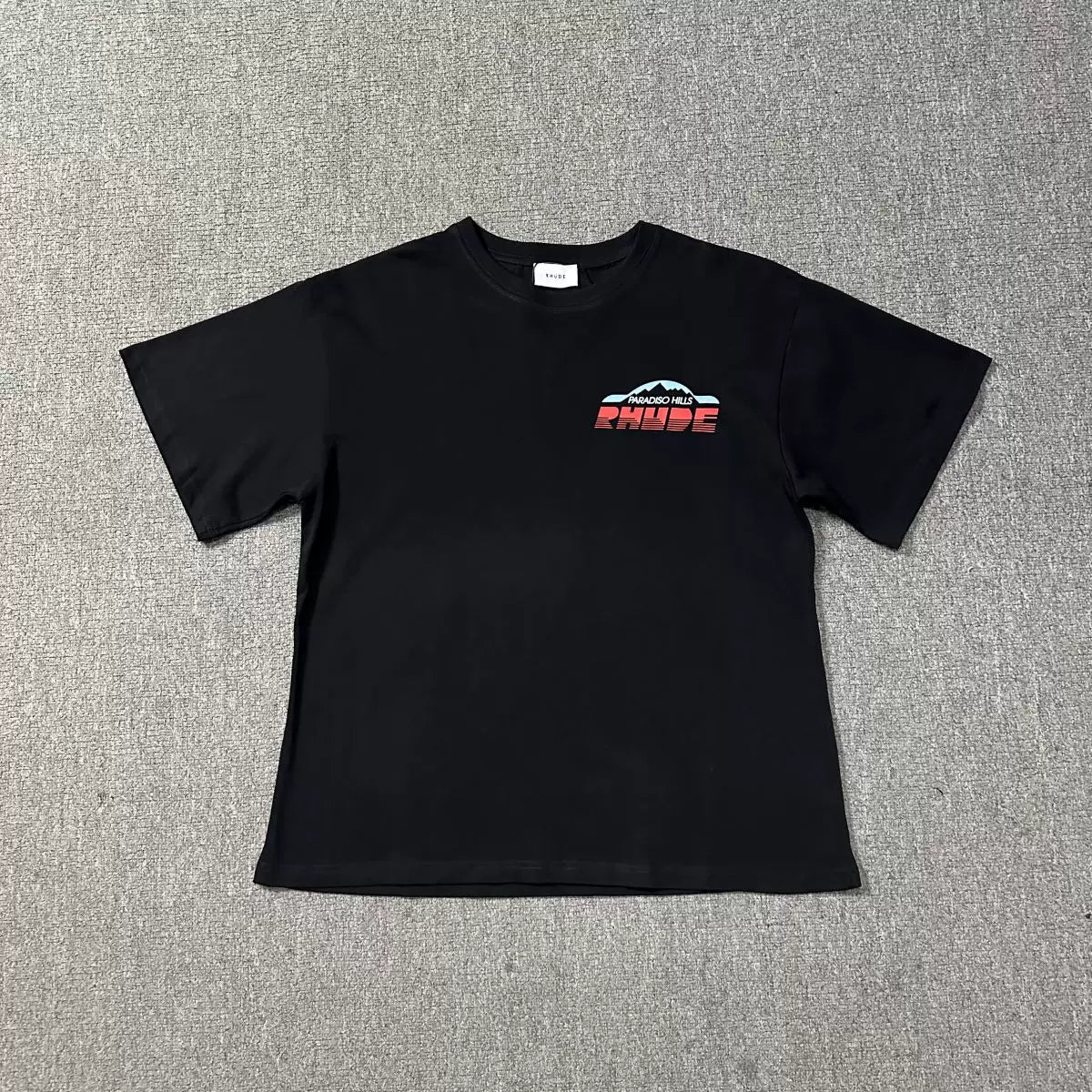 Rhude Mountain Logo Chest Graphic Tee Black