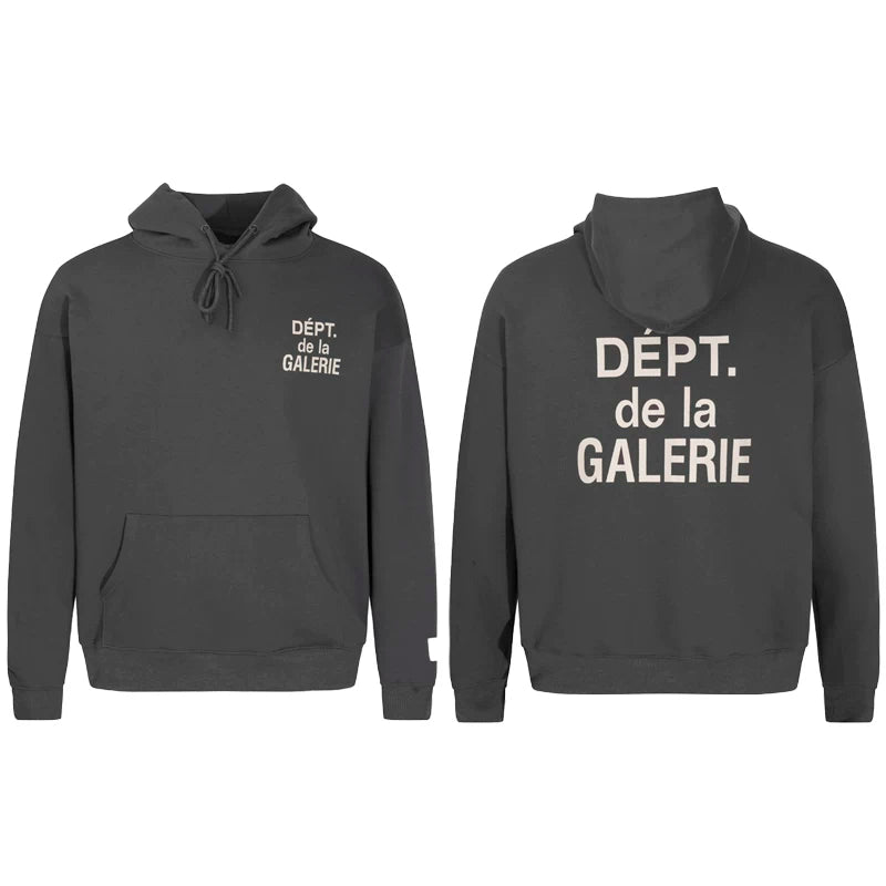 GALLERY DEPT autumn new flame letter print men's and women's loose casual pure cotton hooded sweatshirt jacket (18)